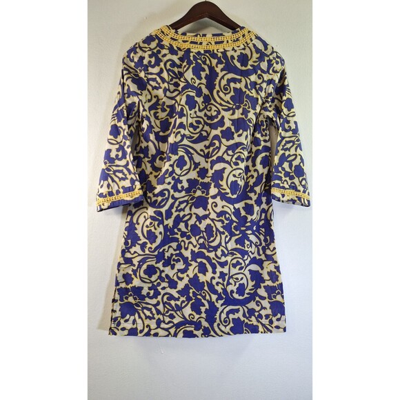 BODEN Floral Embroidered Kaftan Tunic Top Women US 4 Casual Going Out Mom Core - Picture 2 of 6